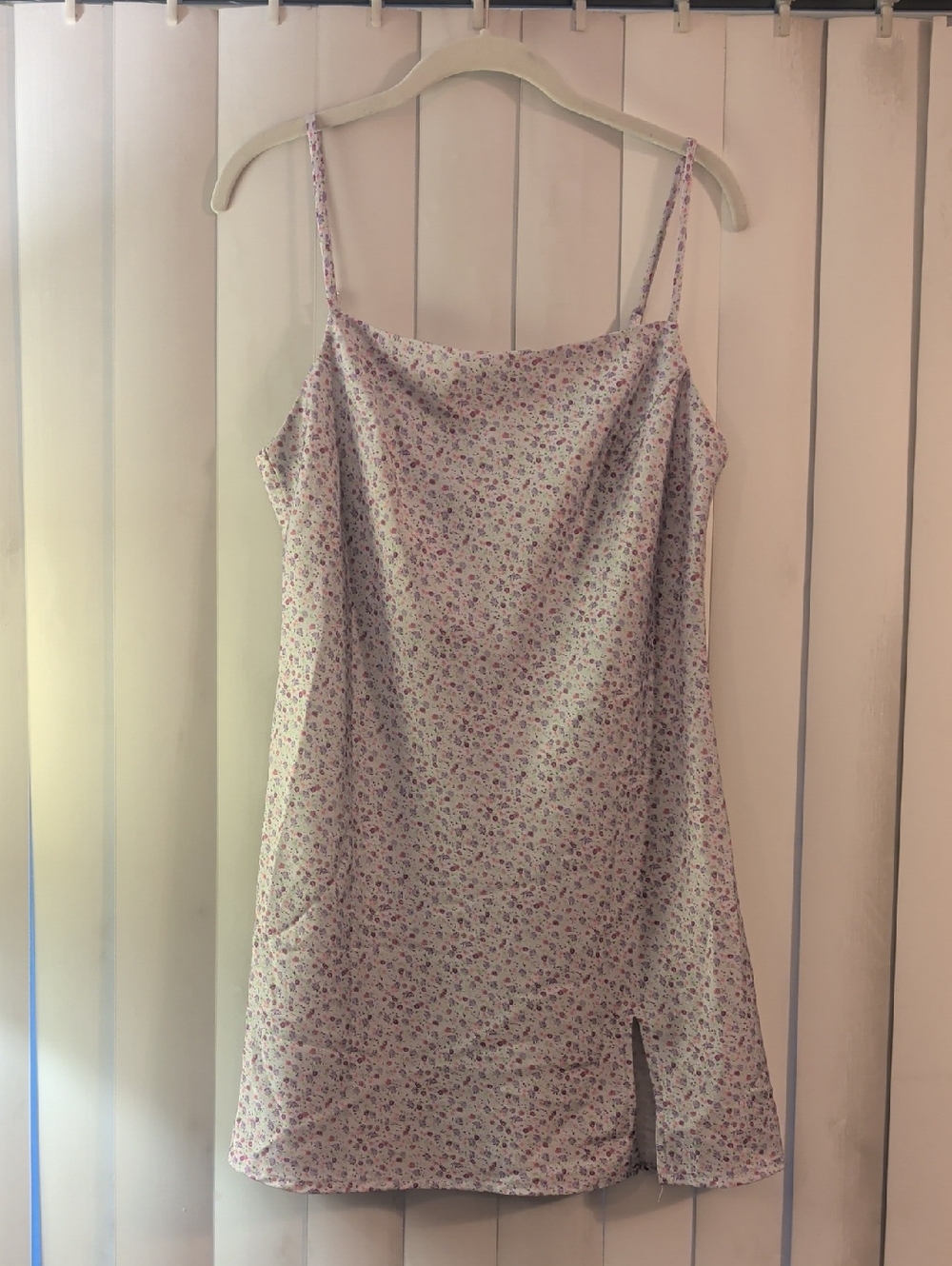 Princess Polly Lavender Floral Slip Dress with Pink Accents